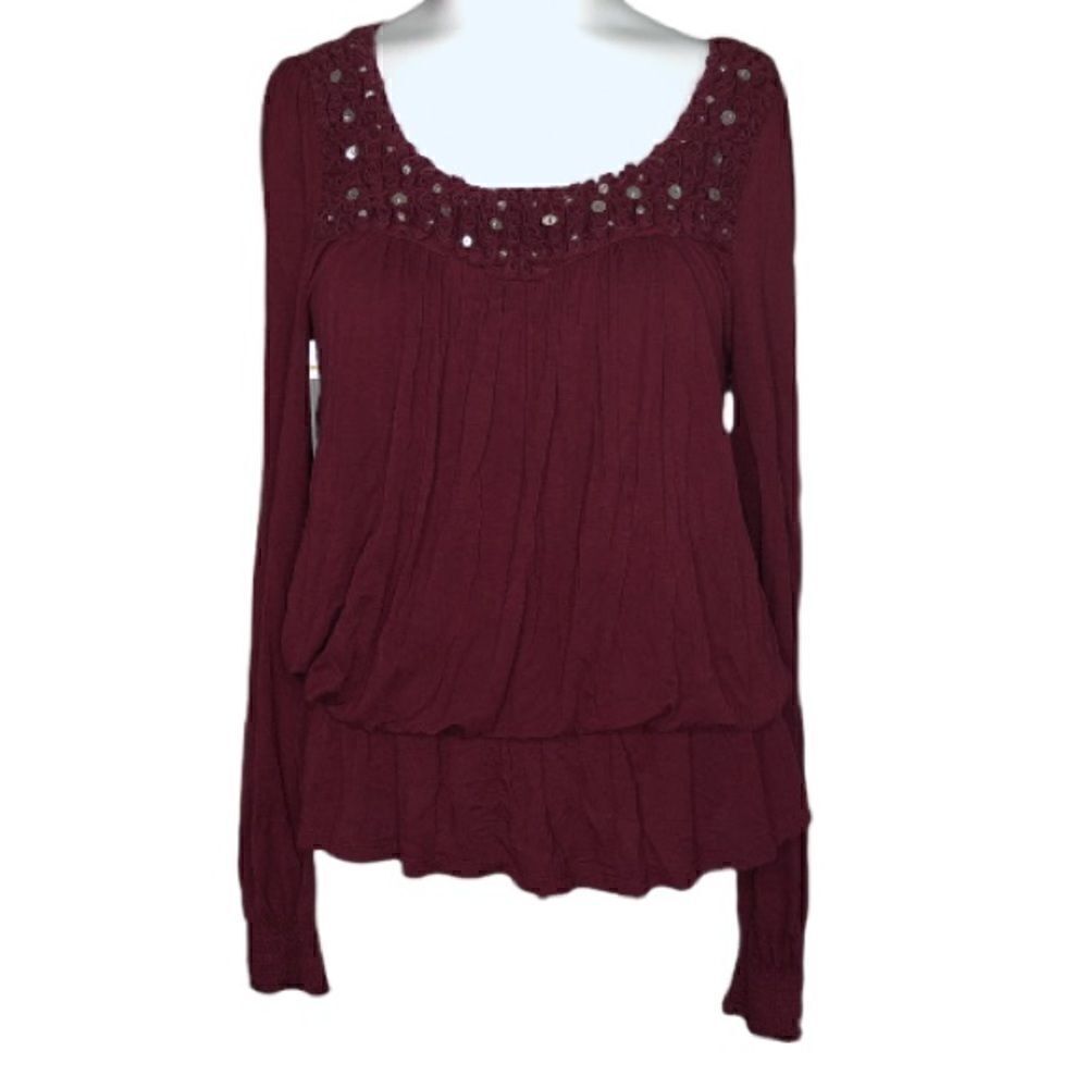 RXB size small burgundy long sleeve top